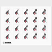 Boston Terrier met Drink Vierkante Sticker (Vel)