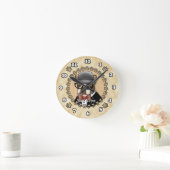 Boston Terrier met een Bril Ronde Klok (Huis)