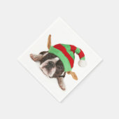 Boston Terrier met een kerst Pet Servetten (Hoek)
