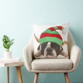 Boston Terrier met een kerstPet Kussen (Stoel)
