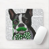Boston Terrier met Green Mustache en Spotty 2 Muismat (Met muis)