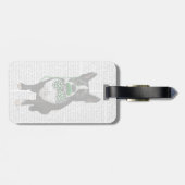 Boston Terrier met Green Mustache en Spotty Bagagelabel (Achterkant horizontaal)
