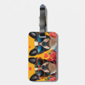 Boston Terrier met hart Rozen Valentijnsdag Bagagelabel (Achterkant verticaal)