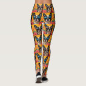 Boston Terrier Met Hartrozen Valentijnsdag Leggings (Achterkant)