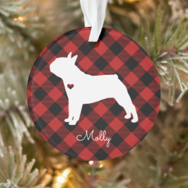 Boston Terrier met kerstspeldenhond Foto Ornament