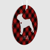 Boston Terrier met kerstspeldenhond Foto Ornament (voorkant)