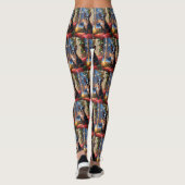 Boston Terrier met kerstverlichting vakantie Leggings (Achterkant)