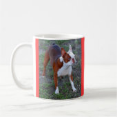 Boston Terrier met naam Koffiemok (Links)
