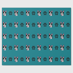 Boston Terrier met paws Wrapping Paper Cadeaupapier