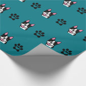 Boston Terrier met paws Wrapping Paper Cadeaupapier (Hoek)