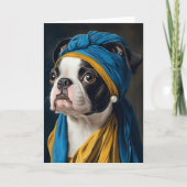 Boston Terrier met Pearl Earring alle gelegenheden Kaart (Voorkant)