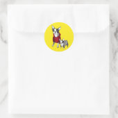 Boston Terrier met Puppy in Track Suits Stickers (Tas)
