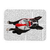 Boston Terrier met rood Stropdas en snor 2 Magneet (Horizontaal)