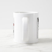 Boston Terrier met Roos in Mouth Grote Koffiekop (Achterkant)