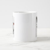 Boston Terrier met Roos in Mouth Grote Koffiekop (Voorkant)