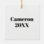 Boston Terrier met Roos in Mouth Keramisch Ornament (Achterkant)