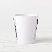 Boston Terrier met Roos in Mouth Latte Mok (Voorkant)