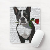 Boston Terrier met Roos in Mouth Muismat (Met muis)