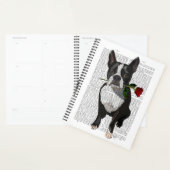 Boston Terrier met Roos in Mouth Planner (Display)