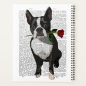 Boston Terrier met Roos in Mouth Planner (Achterkant)