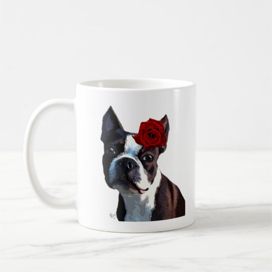 Boston Terrier met Roos op kop (Links)