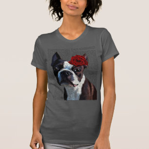 Boston Terrier met Roos op kop T-shirt