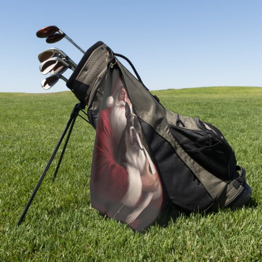 Boston Terrier met Sinterklaas Feestelijke Kerstmi Golfhanddoek (Groen)