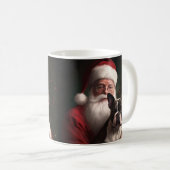 Boston Terrier met Sinterklaas Feestelijke Kerstmi Koffiemok (Voorkant rechts)