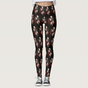 Boston Terrier met Sinterklaas Feestelijke Kerstmi Leggings
