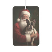 Boston Terrier met Sinterklaas Feestelijke Kerstmi Luchtverfrisser (Voorkant)