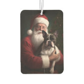 Boston Terrier met Sinterklaas Feestelijke Kerstmi Luchtverfrisser (Achterkant)