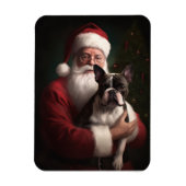 Boston Terrier met Sinterklaas Feestelijke Kerstmi Magneet (Verticaal)