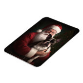 Boston Terrier met Sinterklaas Feestelijke Kerstmi Magneet (Linkerzijde)