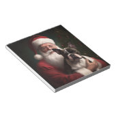 Boston Terrier met Sinterklaas Feestelijke Kerstmi Notitieblok (Schuin)