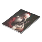 Boston Terrier met Sinterklaas Feestelijke Kerstmi Notitieblok (Linkerzijde)