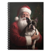 Boston Terrier met Sinterklaas Feestelijke Kerstmi Notitieboek (Voorkant)