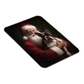 Boston Terrier met Sinterklaas Festive Kerstmis Magneet (Rechterzijde)
