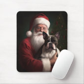 Boston Terrier met Sinterklaas Festive Kerstmis Muismat (Met muis)
