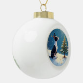 Boston Terrier Midnight Star-Gazing Christmas Keramische Bal Ornament (Links)