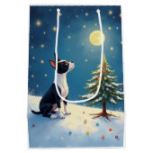 Boston Terrier Midnight Star-Gazing Christmas Medium Cadeauzakje (Achterkant)