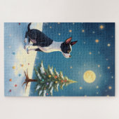 Boston Terrier Midnight Star-Gazing Kerstmis Legpuzzel (Horizontaal)