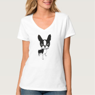 Boston Terrier Mirabelle dames V-nek T-Shirt