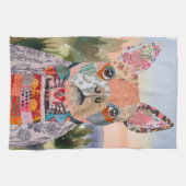 Boston Terrier Mixed Media Honden Keukenhanddoek (Horizontaal)