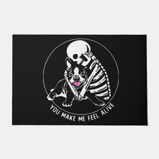 Boston Terrier moeder, Boston Terrier vader, honde Deurmat (Voorkant)