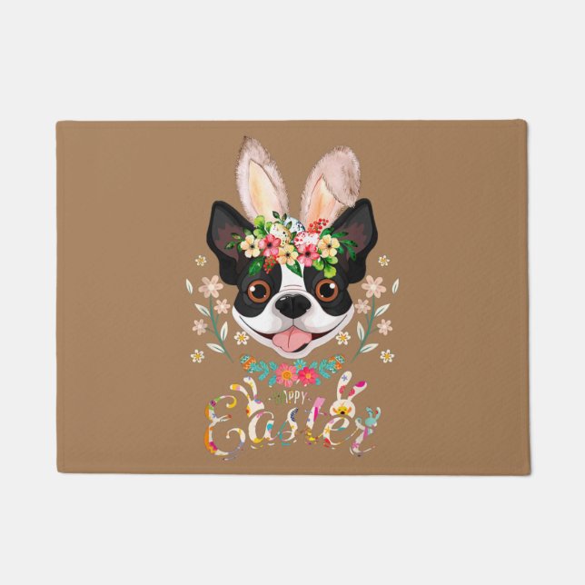 Boston Terrier moeder, Boston Terrier vader, honde Deurmat (Voorkant)