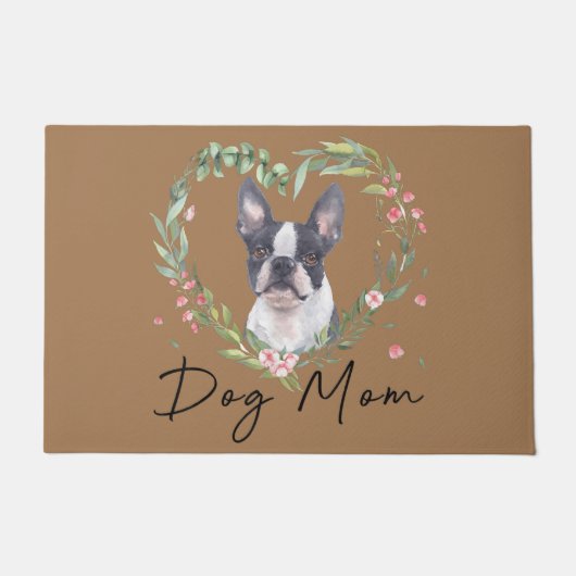 Boston Terrier moeder, Boston Terrier vader, honde Deurmat (Voorkant)