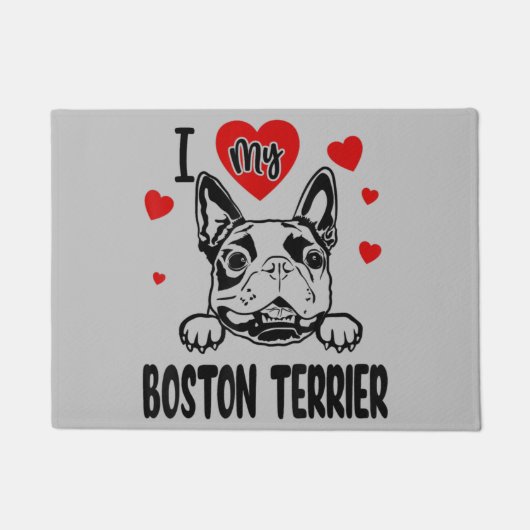 Boston Terrier moeder, Boston Terrier vader, honde Deurmat (Voorkant)