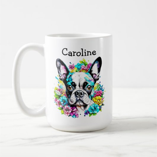Boston Terrier Moeder gepersonaliseerd Koffiemok (Links)