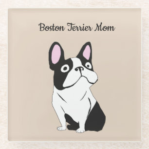 Boston terriër moeder glazen onderzetter