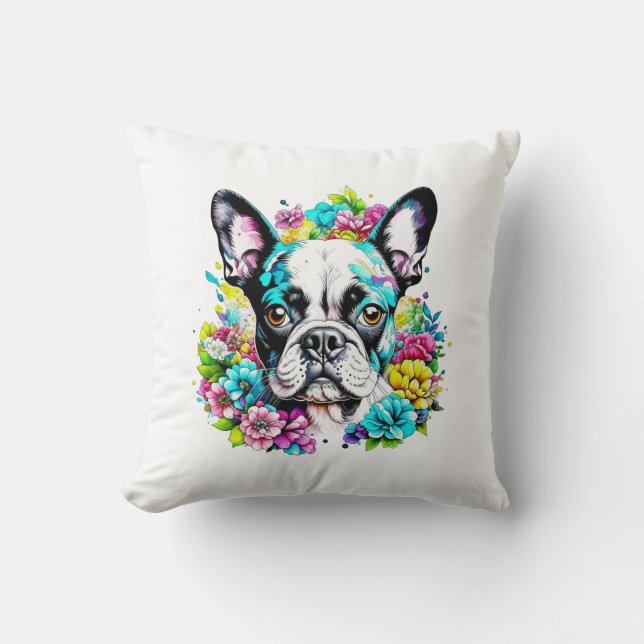 Boston Terrier Moeder Pawprint Kussen (Voorkant)